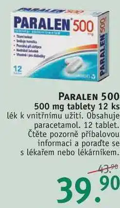 Rossmann Paralen 500 500 mg tablety, 12 ks nabídka