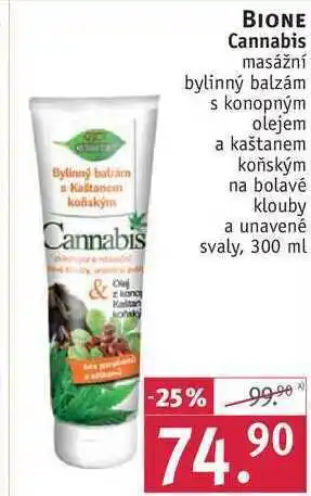 Rossmann Bione cannabis masážní bylinný balzám, 300 ml nabídka