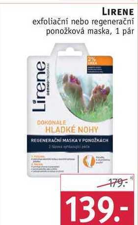 Rossmann Lirene exfoliační nebo regenerační ponožková maska, 1 pár nabídka