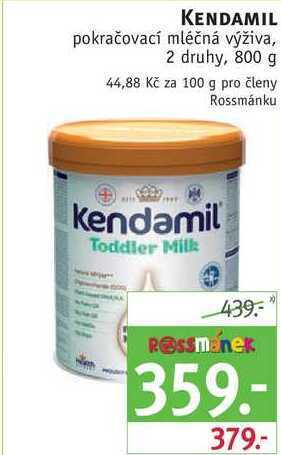 Rossmann Kendamil pokračovací mléčná výživa, 800 g nabídka