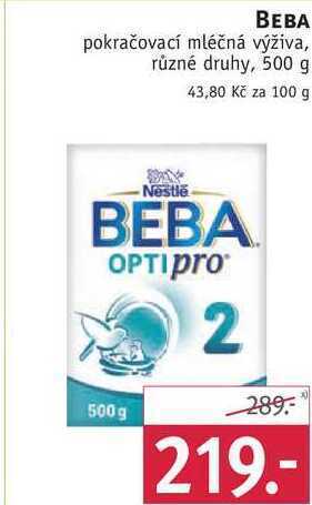Rossmann Beba pokračovací mléčná výživa, 500 g nabídka