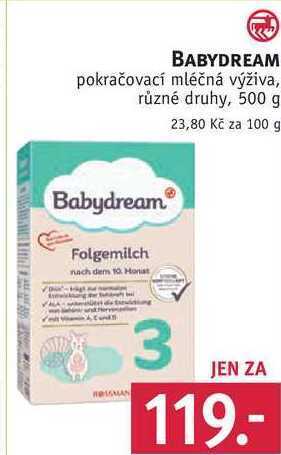 Rossmann Babydream pokračovací mléčná výživa, 500 g nabídka