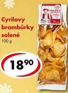 CBA Cyrilovy brambůrky solené, 100 g nabídka