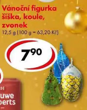 Vánoční figurka šiška, koule, zvonek, 12,5 g