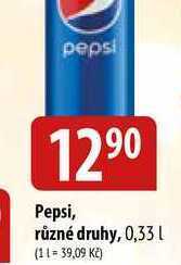 Pepsi různé druhy, 0,33l