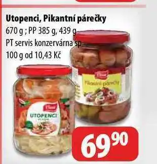 Partner Maloobchodní síť Utopenci, pikantní párečky 670 g nabídka