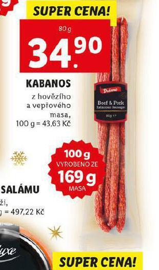 Lidl Kabanos nabídka