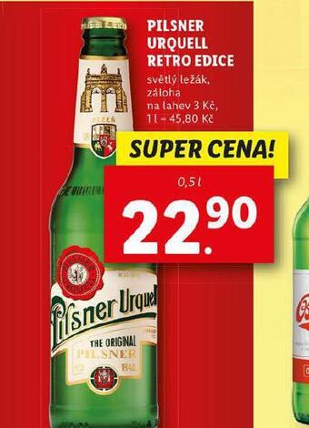 Lidl Pivo pilsner urquell retro edice nabídka