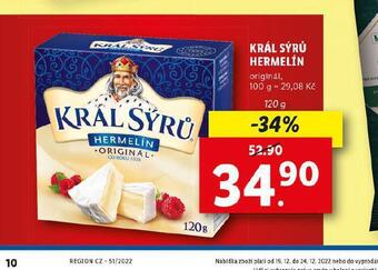 Lidl Král sýrů hermelín nabídka
