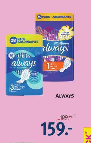 Rossmann Always dámské vložky nabídka