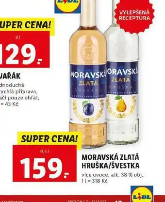 Lidl Moravská zlatá hruška / švestka nabídka