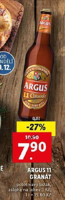 Lidl Pivo argus 11 granát nabídka