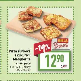 Billa Pizza šunka s kukuřicí, margherita nabídka