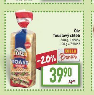 Billa Ölz toustový chléb nabídka