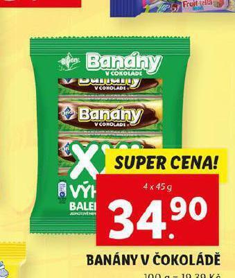 Lidl Banány v čokoládě nabídka