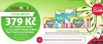 Rossmann Pampers dětské plenky nabídka