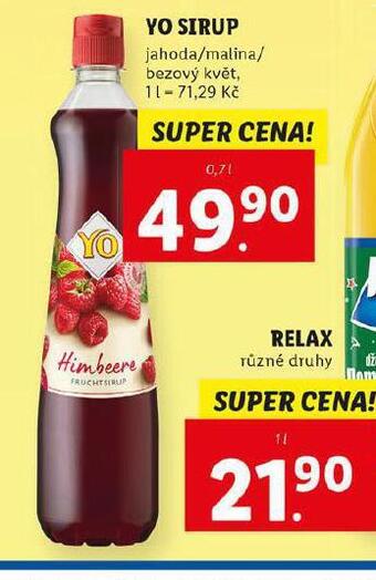 Lidl Yo sirup nabídka