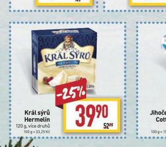 Billa Král sýrů hermelín nabídka
