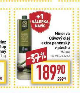 Billa Minerva olivový olej extra panenský v plechu nabídka