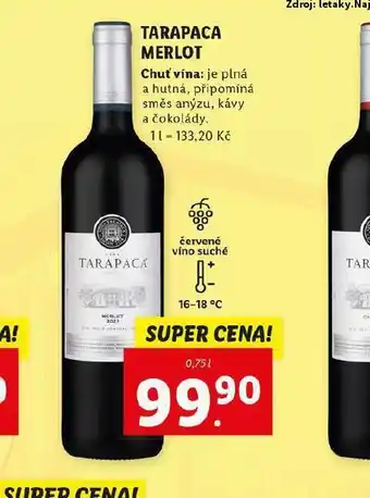 Lidl Tarapaca merlot nabídka