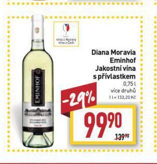 Billa Diana moravia eminhof jakostní vína s přívlastkem nabídka