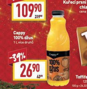Billa Cappy 100% džus nabídka