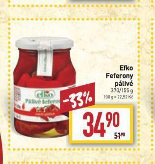 Billa Efko feferonky pálivé nabídka