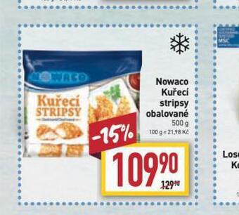 Billa Nowaco kuřecí stripsy obalované nabídka