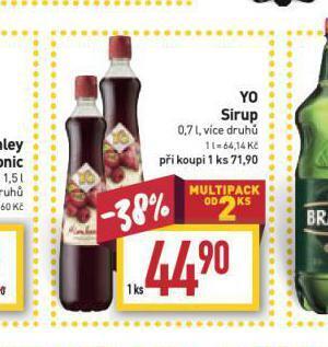 Billa Yo sirup nabídka