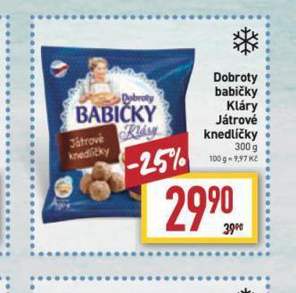 Billa Dobroty babičky kláry játrové knedlíčky nabídka