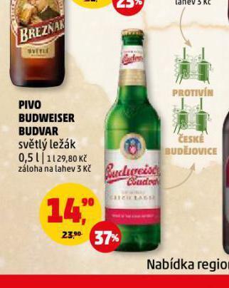 Penny Market Pivo budweiser budvar original nabídka
