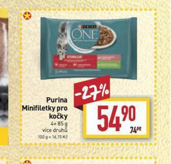 Billa Purina minifiletky pro kočky nabídka