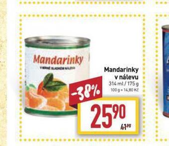 Billa Mandarinky v nálevu nabídka