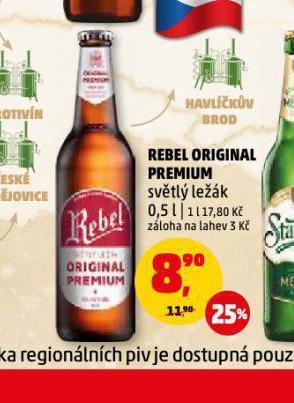 Penny Market Pivo rebel original premium nabídka