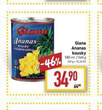 Billa Giana ananas kousky nabídka
