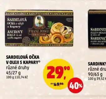 Penny Market Saardelová očka v oleji s kapary nabídka