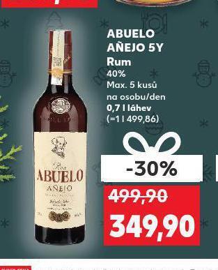 Kaufland Abuelo anejo 5y rum nabídka