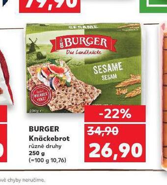 Kaufland Burger knäckebrot nabídka