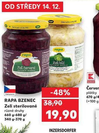 Kaufland Rapa bzenec zelí sterilované nabídka