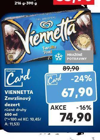Kaufland Vienetta zmrzlinový dezert nabídka