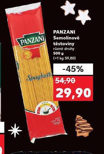Kaufland Panzani semolinové těstoviny nabídka