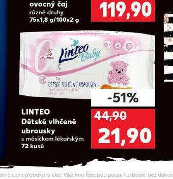 Kaufland Linteo dětské vlhčené ubrousky nabídka