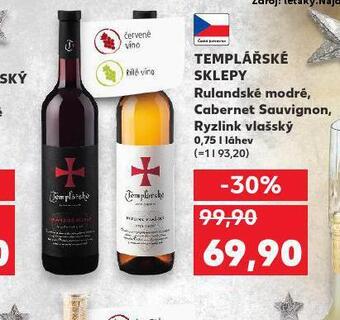 Kaufland Templářské sklepy ryzlink vlašský nabídka