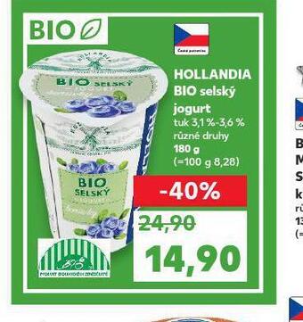 Kaufland Hollandia bio selský jogurt nabídka