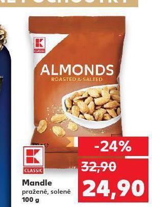 Kaufland Mandle pražené, solené nabídka