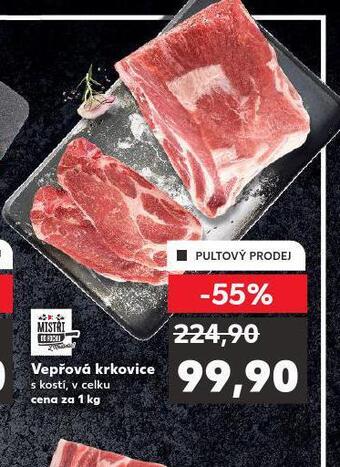 Kaufland Vepřová krkovice s kostí nabídka
