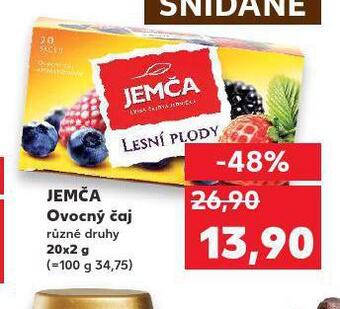 Kaufland Jemča ovocný čaj nabídka