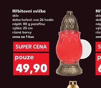 Kaufland Hřbitovní svíčka sklo nabídka