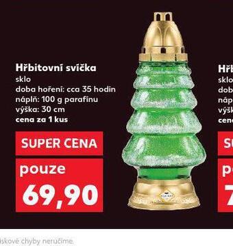 Kaufland Hřbitovní svíčka sklo nabídka