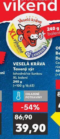 Kaufland Veselá kráva tavený sýr nabídka